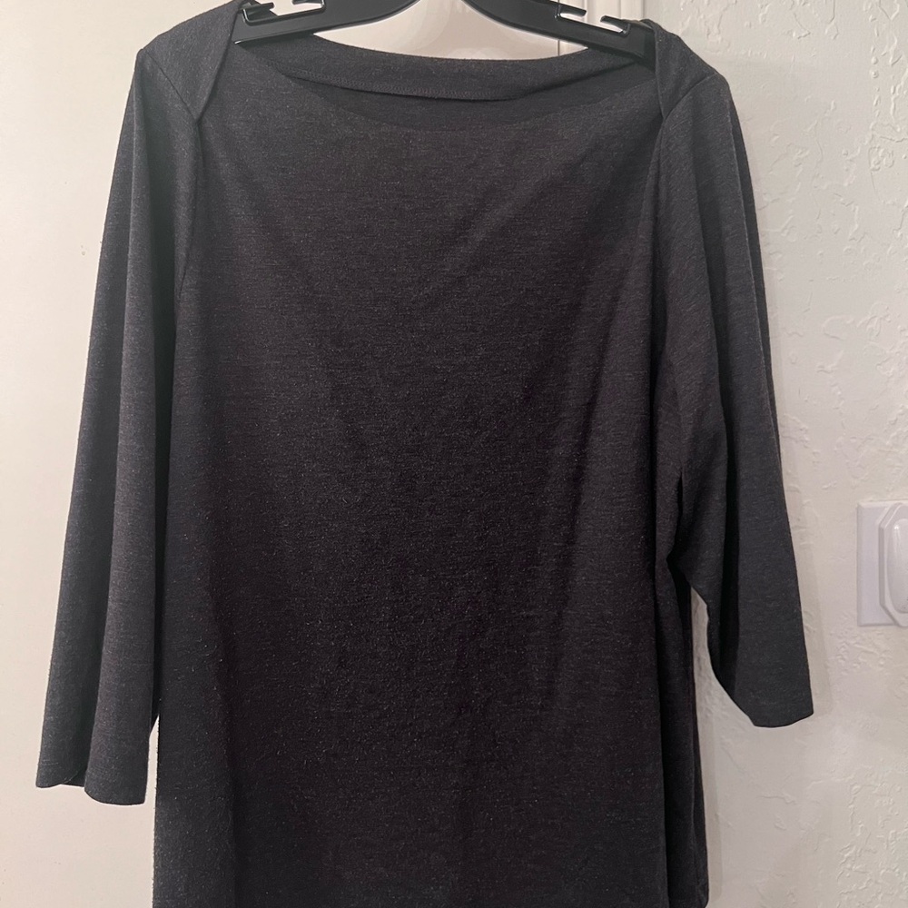 Gray Boat Neck Shirt 3X